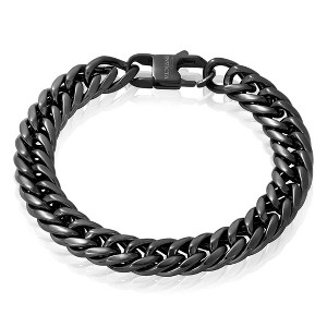 Crucible Men's Double Curb Chain Black Steel Bracelet - 1 of 4