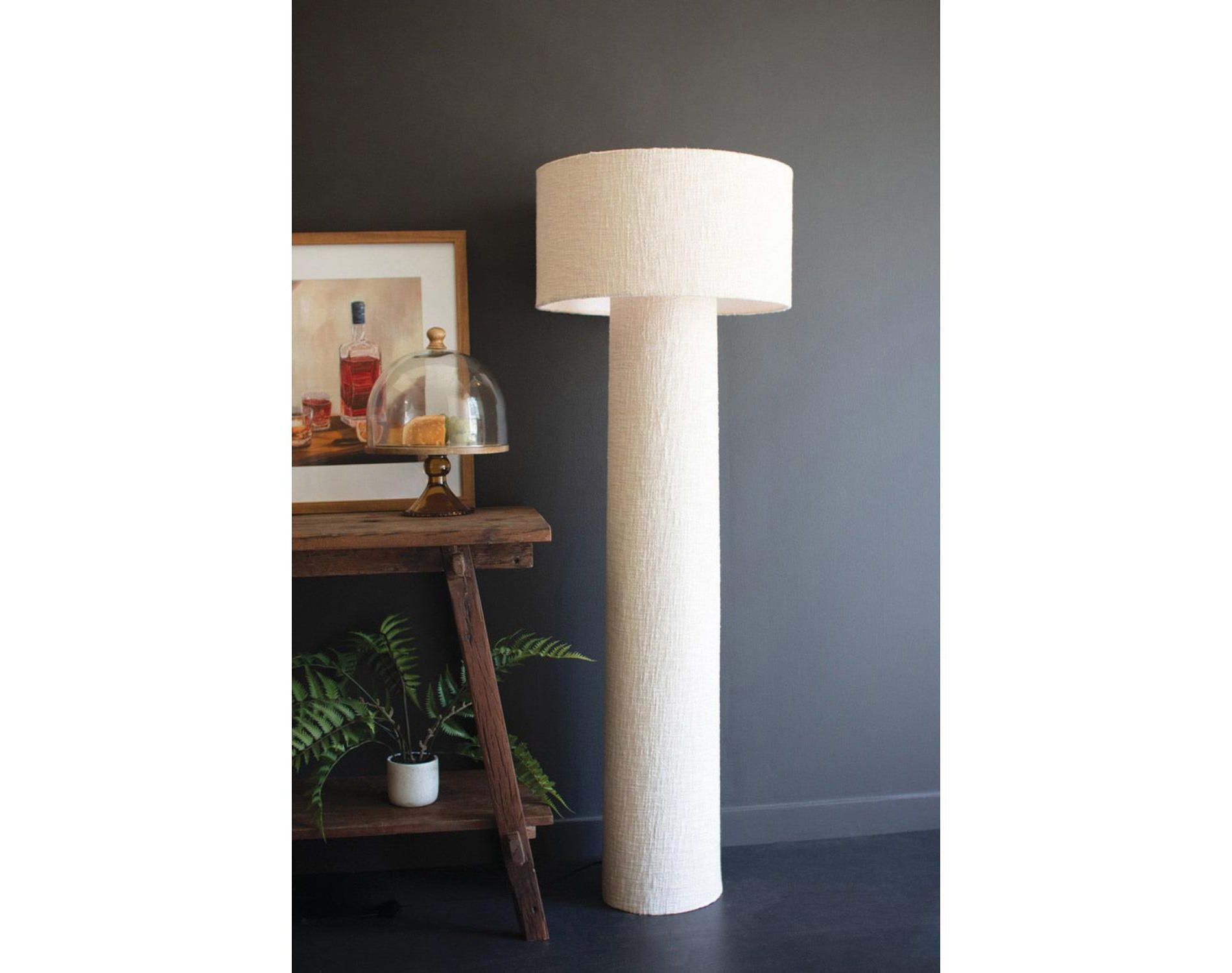 Floor Lamp 59 Inch – Boucle Fabric Shade – Decorative Home Lighting By kalalou