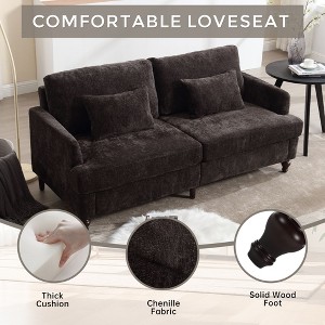 Velvet Lounge Chair Set-Barrel Chair & Ottoman for Bedroom Relaxation - 1 of 4