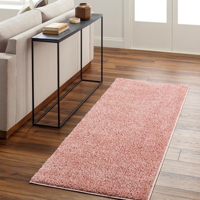 Richlawn Coral Pink Washable Synthetic Area Rug 2' x 3'