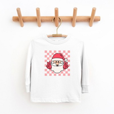 The Juniper Shop Checkered Santa Youth Long Sleeve Tee