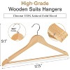 Paaaawaters Wooden Hangers 30 Pack, Natural Wood Clothes Hangers, Durable Coat Hanger with 360-Degree Rotatable Hook - 2 of 4