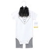 Hudson Baby Infant Boys Cotton Bodysuit, Pant and Shoe Set, Tweed Bow Tie - 2 of 4
