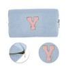 Unique Bargains Corduroy Rectangular Letter Makeup Bag Sky Blue 1 Pc - 4 of 4
