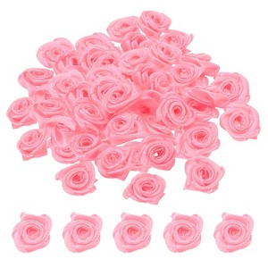 Unique Bargains Satin Fabric Decorative DIY Craft Embellishment Ribbon Roses 50 Pcs - 1 of 4