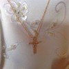 Pompeii3 1/10ct Diamond Cross Pendant 14K Rose Gold 1/2" Tall - 2 of 4