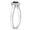 EVERLY JEWELRY | Sterling Silver 1/4 CT TGW Garnet and 1/10 CT TDW Diamond Teardrop Halo Ring - 2 of 4