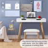 Whizmax Vanity Table With 6 LED Light Makeup Mirror 2 Drawers -USB Port Makeup Dressing Desk, White - 4 of 4