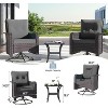 ALAULM Outdoor Patio Furniture Set Outdoor Sectional Rattan Sofa Set Brown Manual Wicker Patio Conversation Set with Cushions - 2 of 4