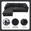 YOOCOZZ L-Shaped Polyester Sectional Sofa with Movable Ottoman and 2 Pillows - 4 of 4