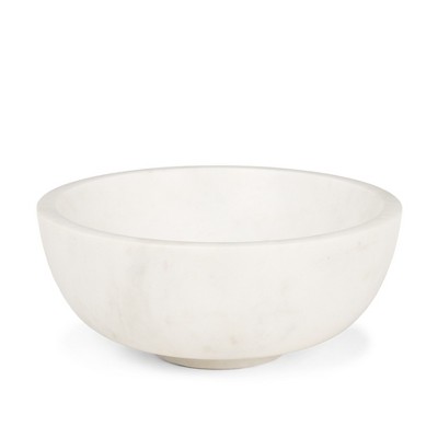 HomeRoots 10" White Marble Round Centerpiece Bowl