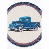 Earth Rugs MSPR-362 Blue Truck Printed Round Trivet – 10"x10" Hand-Braided Natural Jute Hot Pad, Rustic Farmhouse Accent - 3 of 3