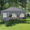 Costway 10 x 20FT Pop up Canopy  Outdoor Canopy Tent with 6 Sidewalls Carrying Bag Blue/Black/Gray/White/Pink - 2 of 4