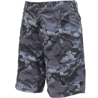 AFTCO Tactical Fishing Shorts Black Camo, 36