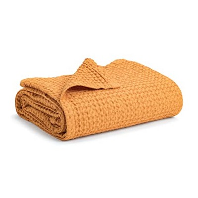 Image of Simka Rose Waffle Baby Blanket, Apricot