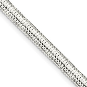 Black Bow Jewelry 5mm Sterling Silver Solid Six Sided Oval Snake Chain Necklace - 1 of 4