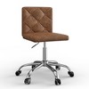 VECELO PU Leather Armless Office Chair, Adjustable Height & 360° Rolling Swivel for Home or Office - 3 of 4