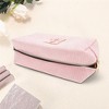 Unique Bargains Corduroy Rectangular Letter Makeup Bag Pink 1 Pc - 3 of 4