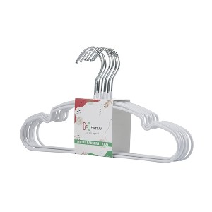 DEILSY Kids’ Rubber Coated Metal Hangers – Non-Slip 20 Pack (White) - 1 of 4