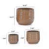 MAYEERTY Set of 3 Ceramic Flowerpot Modern Planter Antique Bronze for Patio Garden Windowsill - 4 of 4