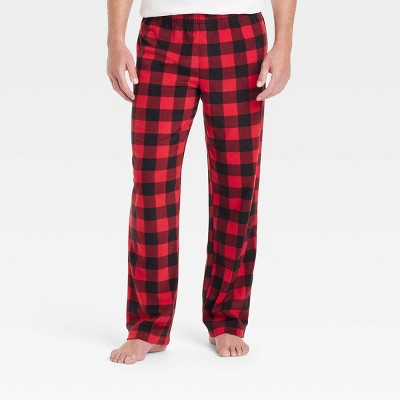 Image of Men's Buffalo Check Microfleece Holiday Matching Family Pajama Pants - Wondershop™ Red M