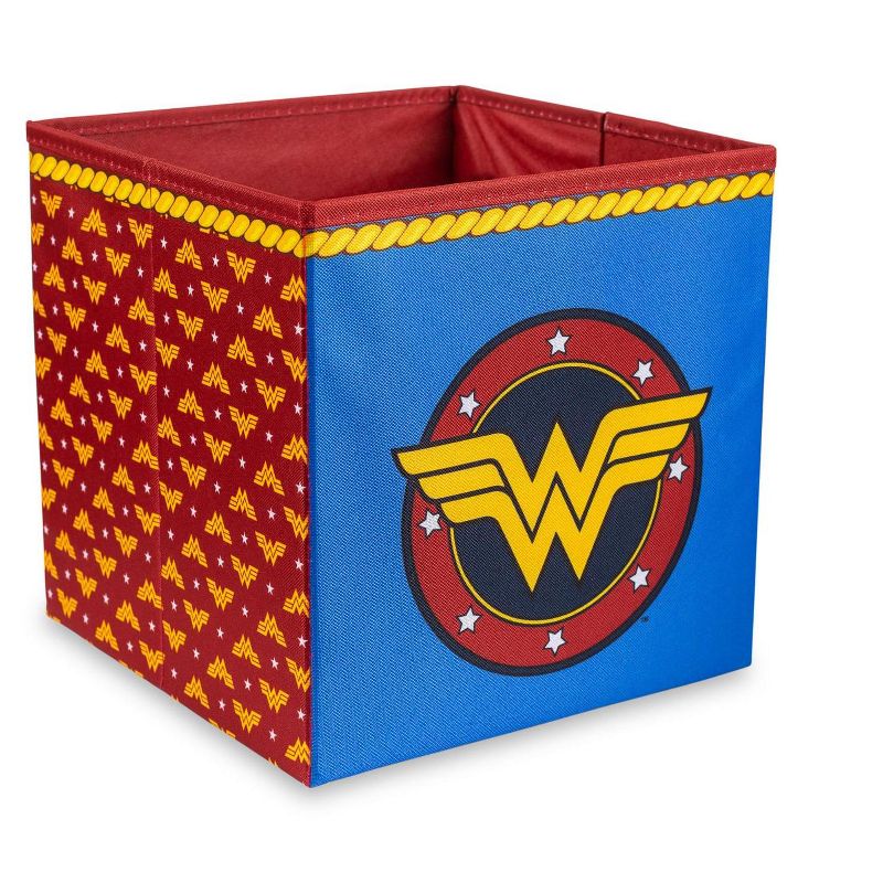 Ukonic DC Comics Wonder Woman Logo Storage Bin Cube Organizer | 11 Inches, 1 of 8