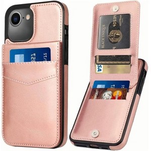 Entronix Case Compatible with iPhone 16E - [6 Slot Card Holder] Slim Leather Wallet - 1 of 4