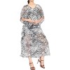 LA LEELA Women's House Daily Routine Evening Wear Vacation Holiday Casual Loungewear Plus Size Caftan Long Mumu Dresses Medium-Large Gray, Animal Icon - 3 of 4