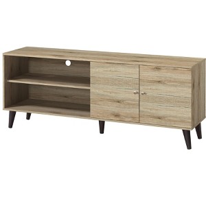 Sapphtopaz Modern TV Stand for TVs Up to 59" with 2 Storage Shelves Entryway Table with Storage Cabinet Wood TV Console for Living Room - 1 of 4