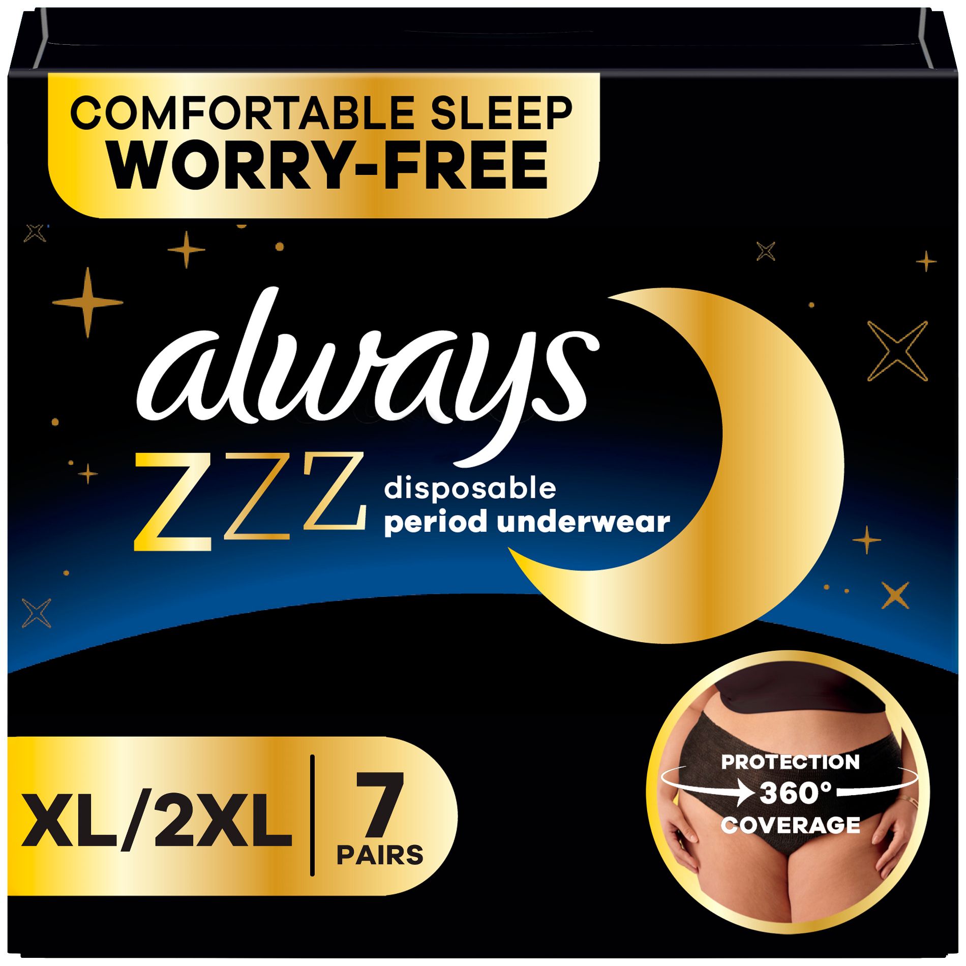 Always ZZZ Disposable Period Underwear - XL/XXL - 7ct