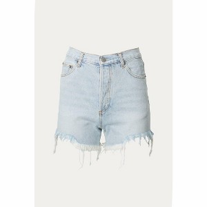 Women's DISTRESSED FRAYED HIGH-RISE DENIM SHORTS - By Together - 1 of 2