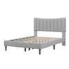 Modern Upholstered Wood Platform Bed Frame with Vertical Channel Tufted Headboard-ModernLuxe - 4 of 4