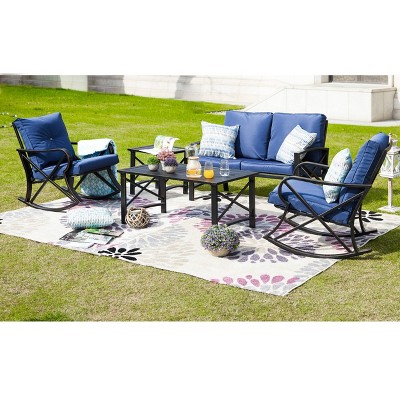 5pc Patio Seating Set Blue - Patio Festival