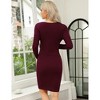 Clearlove Long Sleeve Knitted Midi Dress Women Fall Winter V-Neck Long Sleeve Knitted Strap Dress - 4 of 4