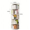 Maliang 5 Tier Rotating Bookshelf, 360¡ã Display Round Spinning Bookshelf, Small Space Rotating Bookshelf Tower for Home, Warm White - 2 of 4
