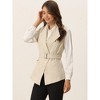 Allegra K Women's Casual Shawl Collar Belted Sleeveless Work Office Suit Vest - 2 of 4