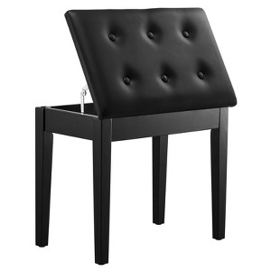 VEVOR Piano Bench, 22" x 13.78" x 19", Keyboard Piano Chair with High-Density Padded Cushion, Storage Compartment for Music Books, Black - 1 of 4