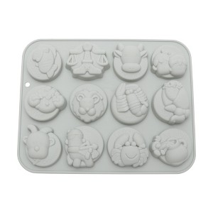 Unique Bargains Candy Making Moulds 12-Cavity Zodiac Signs Candy Mould Set Hand Wash 8.43"x6.65"x0.83" 1 Pc - 1 of 4