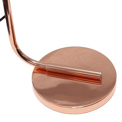 Antique Copper Industrial Iron Floor Lamp with Glass Shade