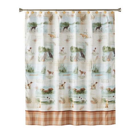 Adirondack Dogs Shower Curtain Multi Colored Saturday Knight