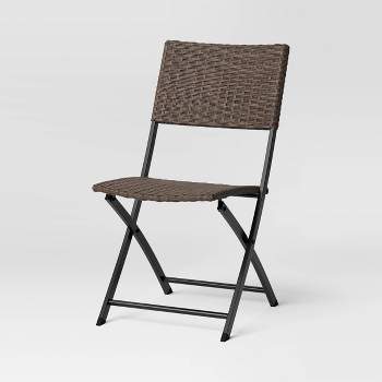 Wicker Outdoor Portable Folding Chair Light Brown - Room Essentials™