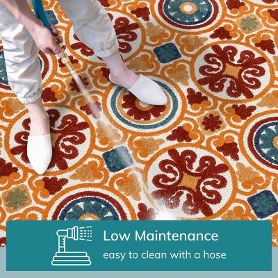 Well Woven Audun Geometric Indoor OutdoorHigh-Low Pile Area Rug