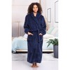 ADR Women's Fuzzy Plush Fleece Bathrobe with Hood, Soft Warm Hooded Lounge Robe - 2 of 4