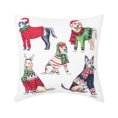 Christmas pillows with clearance dogs