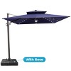 Crestlive Products 11FT Patio Double Top Cantilever Umbrella with Light and Base Set Outdoor 360° Rotation 6 Heights Adjustable Offset Umbrella - 2 of 4