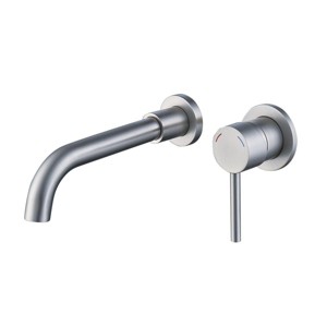 ChicFurnit Bathroom Sink Faucet Wall Mount Single Handle with Brass Rough in Valve for Bathroom, Silver and Gray, 12.2"*10.43"*5.12" - 1 of 4