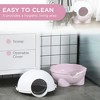 MaseiKar Hooded Cat Litter Box, Large Kitty Litter Pan with Lid, Scoop, Leaking Sand Pedal, Top Handle, Light Pink - 4 of 4