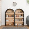43" Tall Freestanding Arched Bookcase with Open Display Shelves, 4-Tier Narrow Bookshelf for Small Spaces, Living Room, or Study-The Pop Home - 3 of 4