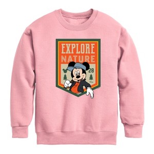 Boys' - Disney - Explore Nature Graphic Long Sleeve Fleece Sweatshirt - 1 of 4