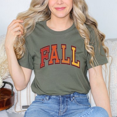 Simply Sage Market Varsity Fall Ombre Short Sleeve Tee - M - Army Green